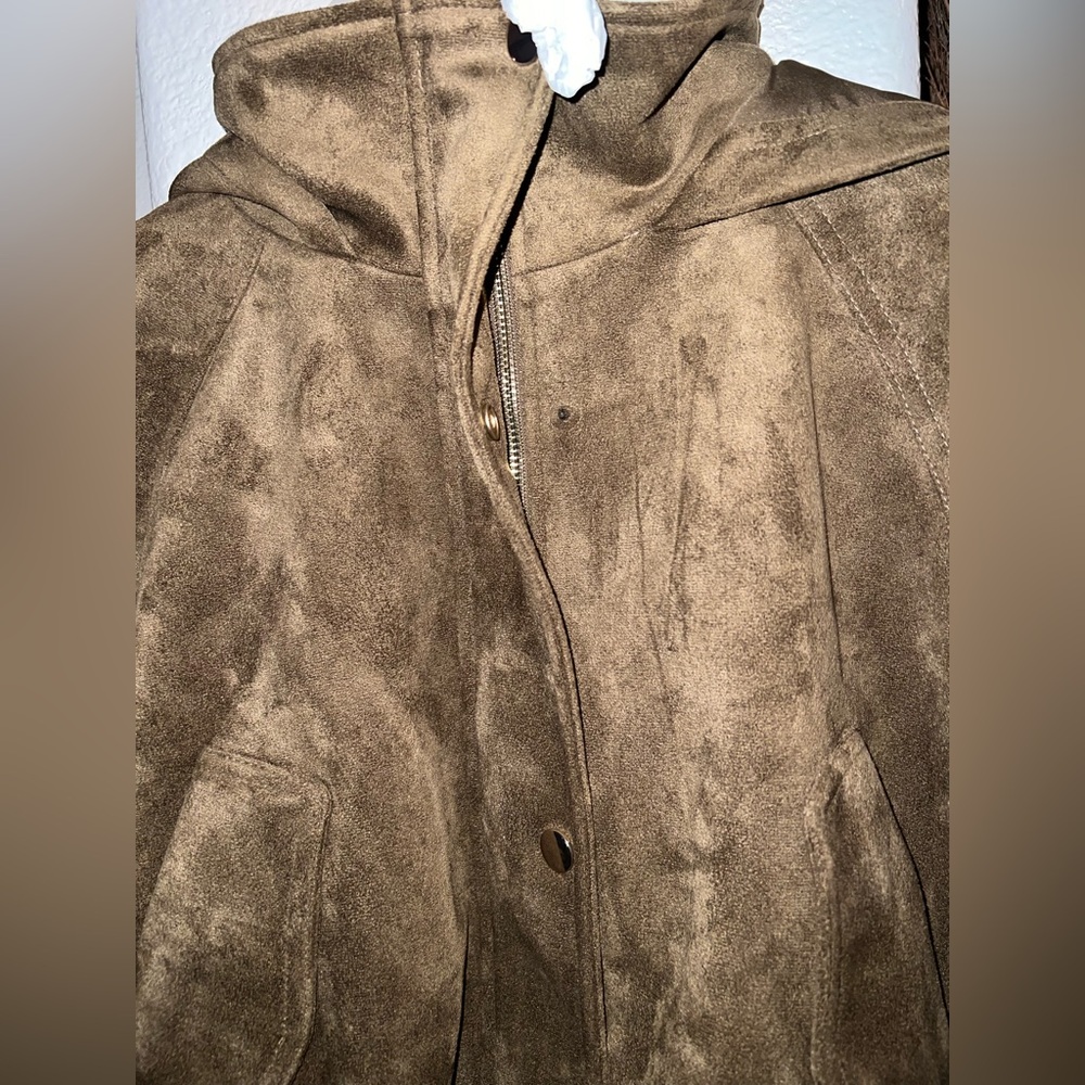 Zara Chocolate Brown Suede Women's Jacket - Picture 10 of 12